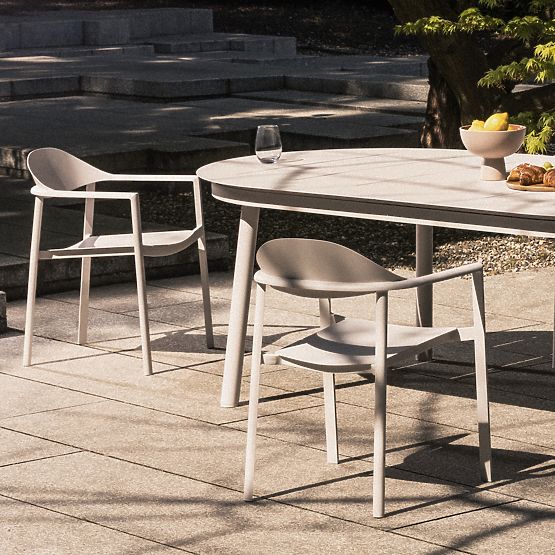 Gartenstuhl Marinelli, Aluminium, weiß/grün