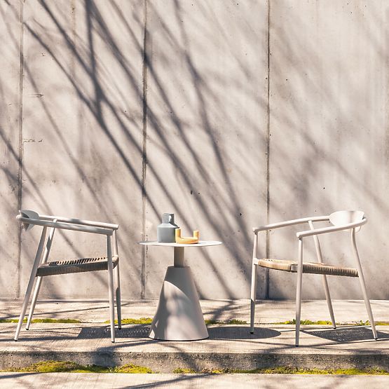 Gartenstuhl Piretto, Technorattan, Aluminium, hellbeige/hellbraun