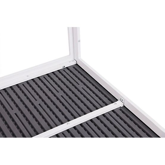 Gartentisch für 6 Personen 156x78 cm Polywood Terrassenmöbel grau weiß MultiGarden