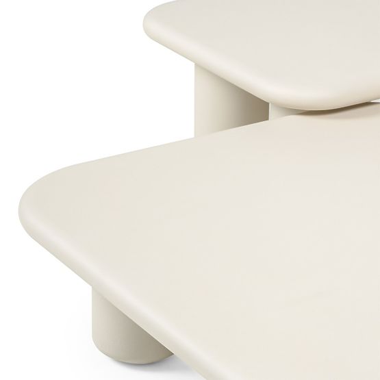 Gartentisch Vibonis 70 cm, quadratisch, zementfarben, hellbeige