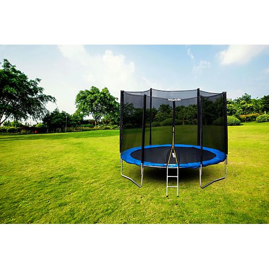 Gartentrampolin mit Außennetz, Durchmesser 10 ft 304-312 cm + Leiter