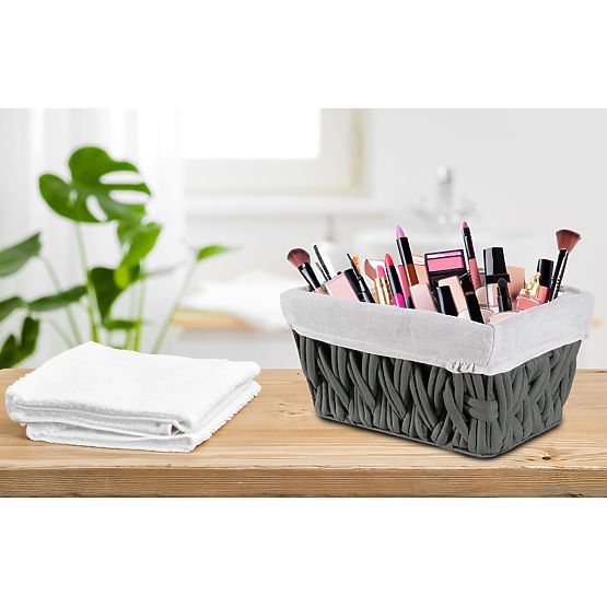 Geflochtener Korb DARLA graphit 30x20x15 cm