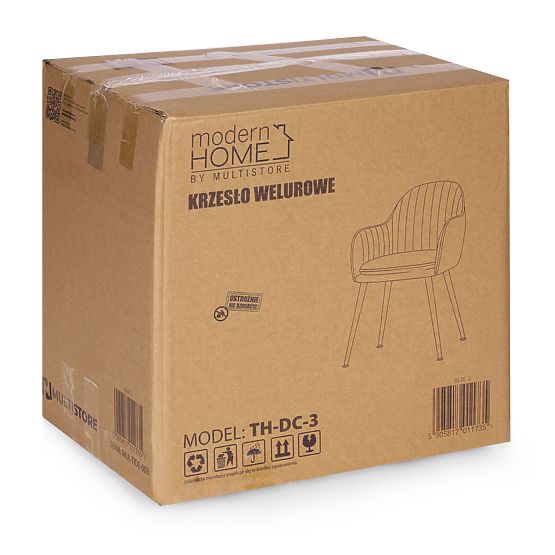 Gepolsterter moderner Samtstuhl für Esszimmer und Wohnzimmer cremefarben ModernHome