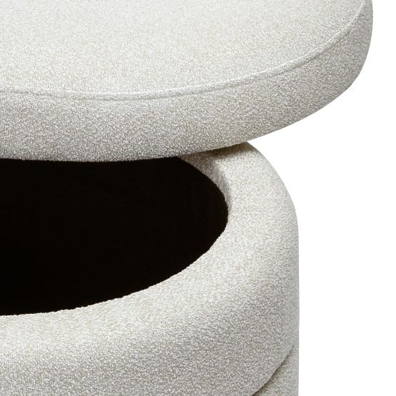 Gepolsterter Pouf Layer mit Stauraum, beige
