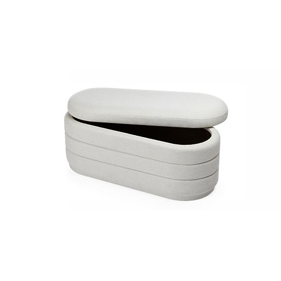Gepolsterter Pouf Layer mit Stauraum, beige