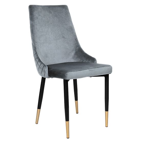 Gepolsterter Samtstuhl Vermont Velvet graphit