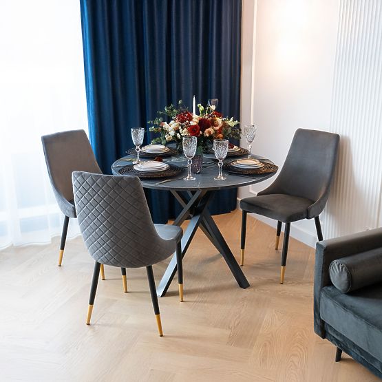 Gepolsterter Samtstuhl Vermont Velvet graphit