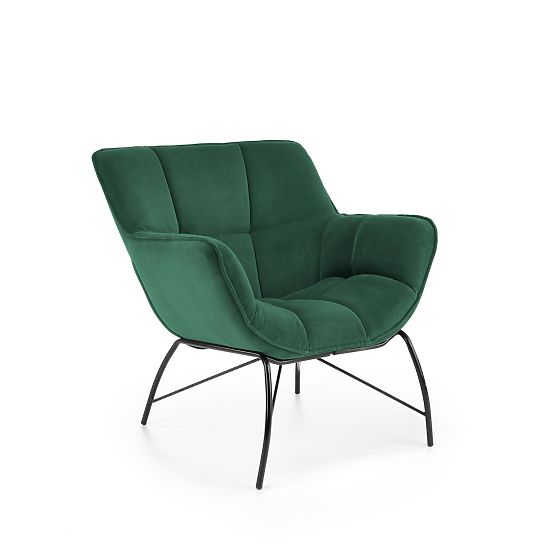 Gepolsterter Sessel BELTON – Flaschengrün