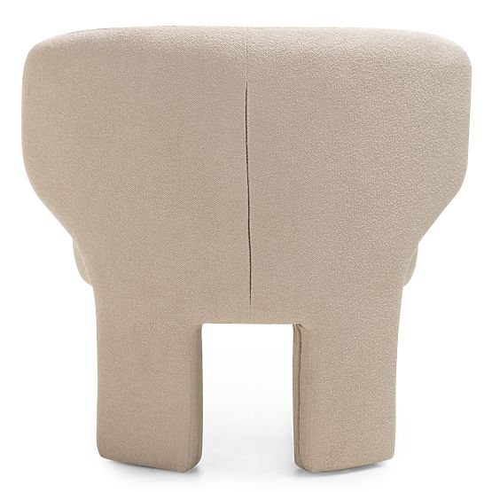 Gepolsterter Sessel Elaine beige, Bouclé, abgerundete Formen