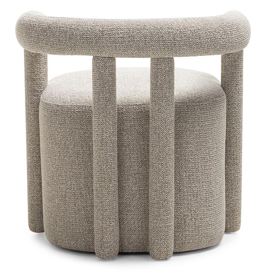 Gepolsterter Sessel Glen grau, abgerundete Formen