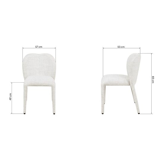 Gepolsterter Stuhl Asan, beige-grau