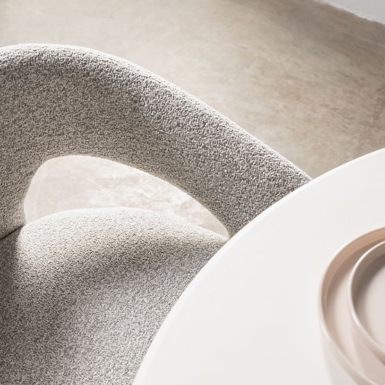 Gepolsterter Stuhl Castelo graubeige