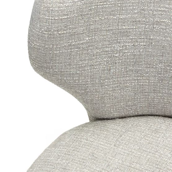 Gepolsterter Stuhl Elaine beige-grau, abgerundete Formen