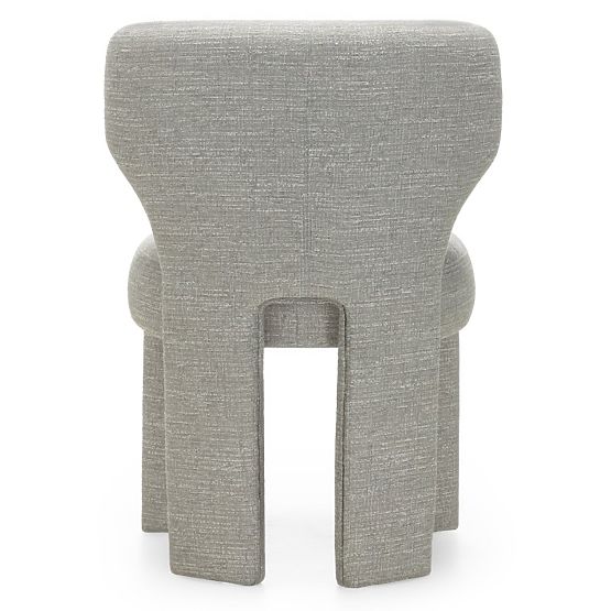 Gepolsterter Stuhl Elaine beige-grau, abgerundete Formen