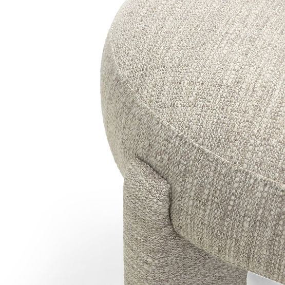Gepolsterter Stuhl Elaine beige, runde Form