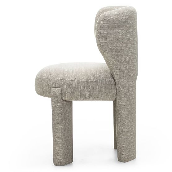 Gepolsterter Stuhl Elaine beige, runde Form