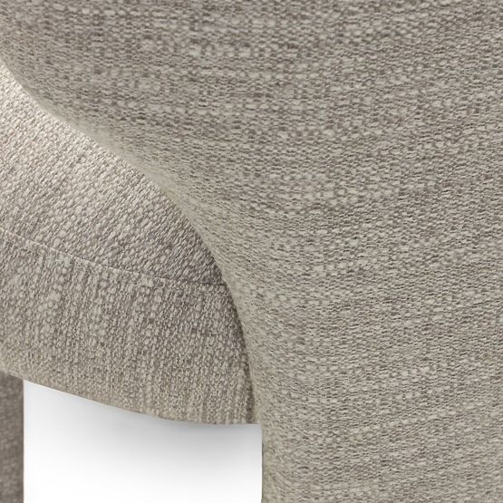 Gepolsterter Stuhl Elaine beige, runde Form