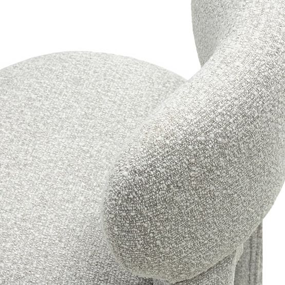 Gepolsterter Stuhl Falone grau, Bouclé, abgerundete Formen