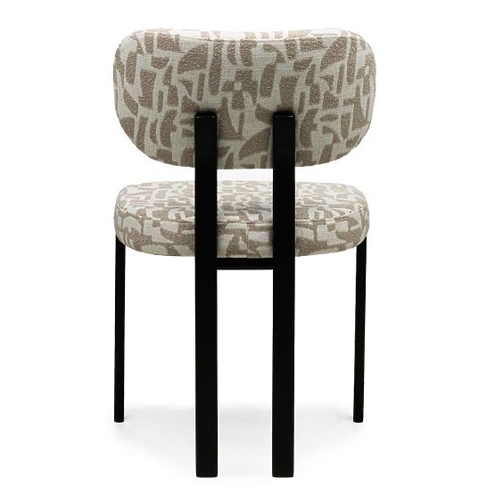Gepolsterter Stuhl Flare, beige-creme/schwarze Beine