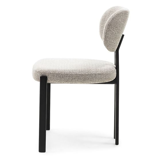 Gepolsterter Stuhl Flare, beige/schwarze Beine