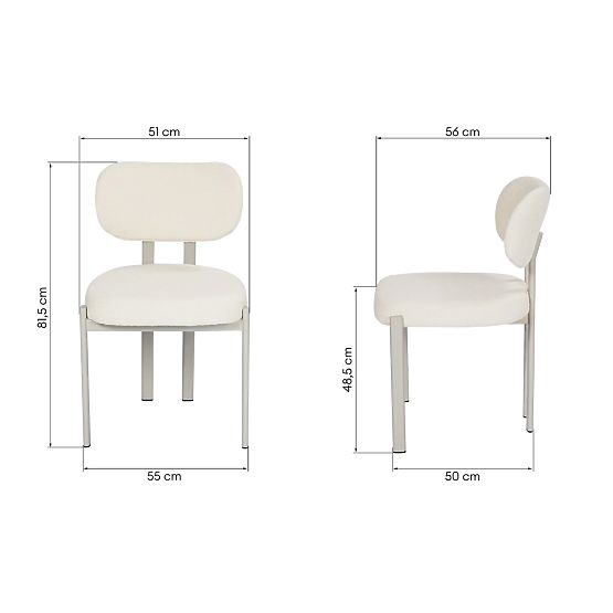 Gepolsterter Stuhl Flare, creme/beige