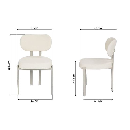 Gepolsterter Stuhl Flare, creme/beige