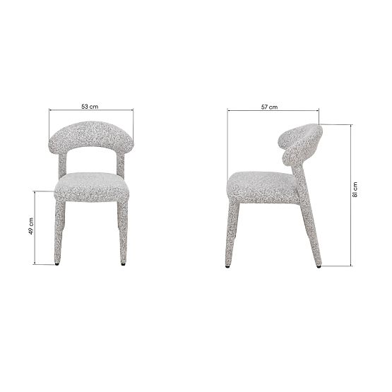 Gepolsterter Stuhl Hiroki, beige-graue Melange