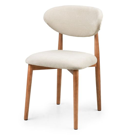 Gepolsterter Stuhl Merano beige/helles Nussbaum