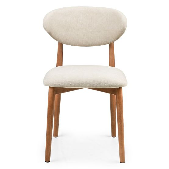Gepolsterter Stuhl Merano beige/helles Nussbaum