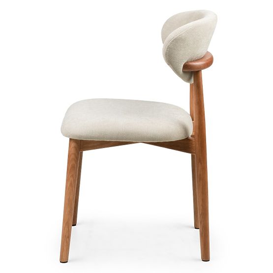 Gepolsterter Stuhl Merano beige/helles Nussbaum