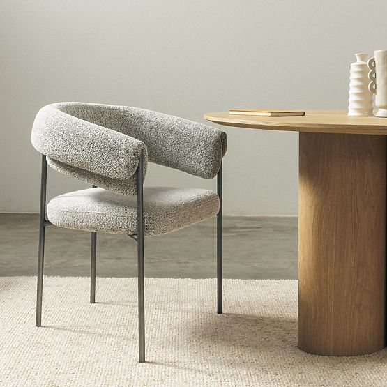 Gepolsterter Stuhl Portia grau