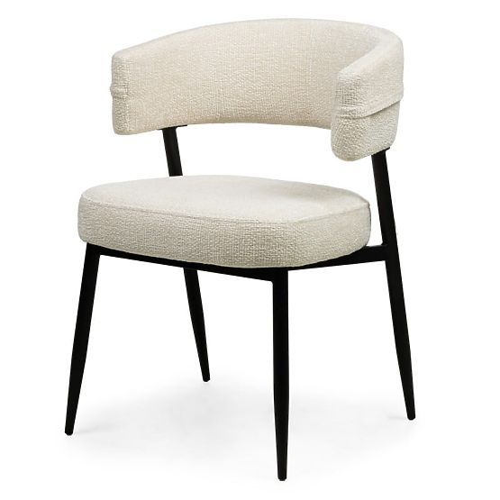 Gepolsterter Stuhl Rosario creme/schwarze Beine
