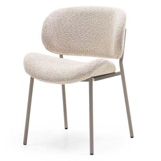 Gepolsterter Stuhl Safira beige, Bouclé