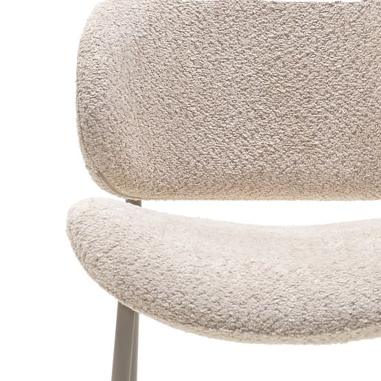 Gepolsterter Stuhl Safira beige, Bouclé