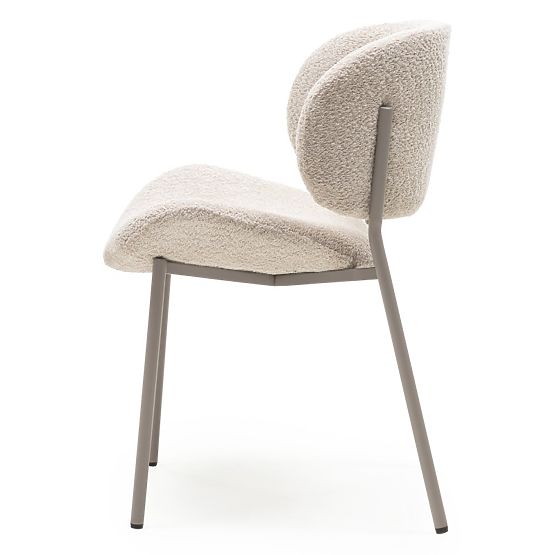 Gepolsterter Stuhl Safira beige, Bouclé