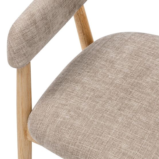 Gepolsterter Stuhl Sorrento, dunkelbeige, Eiche