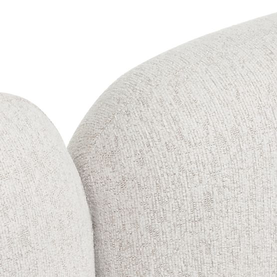 Gepolstertes Bett Fencee 160x200 cm, mit Lattenrost, abgerundet, hellbeige