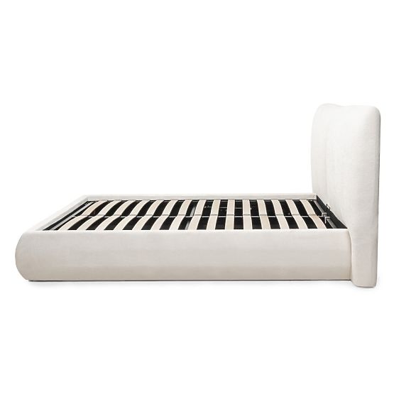 Gepolstertes Bett Yunar 160x200 cm, mit Lattenrost und Stauraum, beige