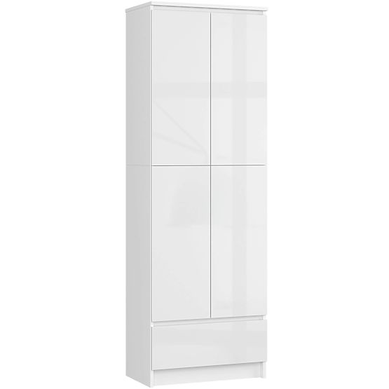 GESCHLOSSENE BIBLIOTHEK R60 2D 1SZ CLP PK WEIß/ WEIßER GLANZ