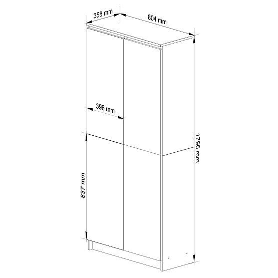 GESCHLOSSENES REGAL R80 2D 8P CLP EICHE SONOMA