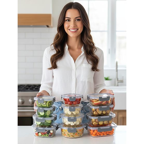 Glas-Lebensmittelbehälter CATONIA - Set mit 12 Stück