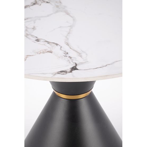 GORETTI_S Couchtisch weißer Marmor / schwarz (2p=1Stk)
