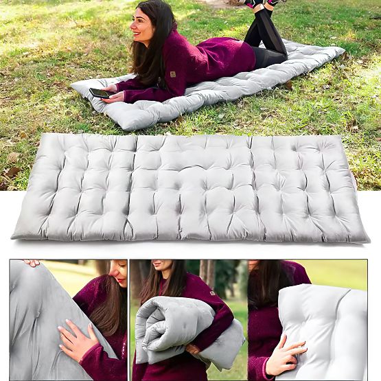 Graues Gartenliege-Kissen 145 x 52 cm ModernHome