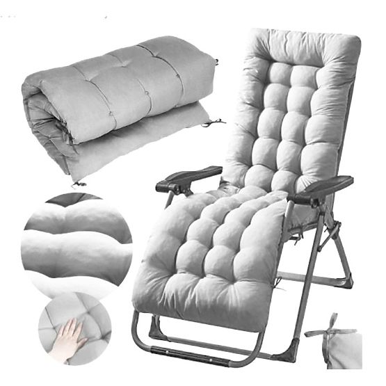 Graues Gartenliege-Kissen 145 x 52 cm ModernHome