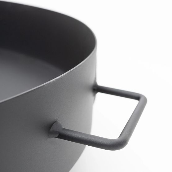 Große robuste gusseiserne Gartenfeuerschale 60 cm mit Griffen ideal für Lagerfeuer