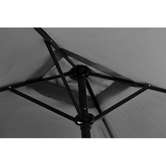Großer rechteckiger schräger faltbarer Gartensonnenschirm mit Kurbel grau 200 x 140 cm