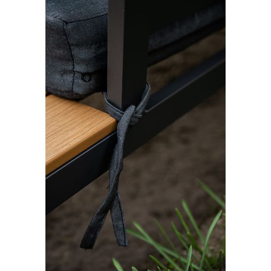 Großes Eckset aus Aluminium mit Tisch MASSIMO schwarz