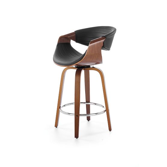 H123 Barhocker schwarz / nussbaum (1p=1Stk)