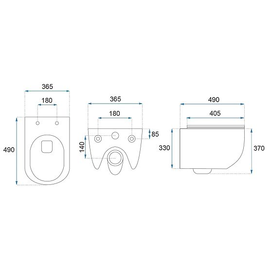 Hänge-WC-Schüssel Rea Carlo Mini Tornado GOLD EDGE