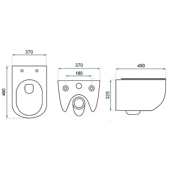 Hänge-WC-Schüssel Rea Carter N2 Rimless